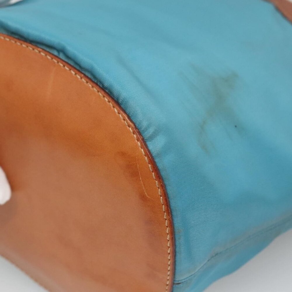 Authentic PRADA Shoulder Bag Nylon Leather Silver Blue - Picture 16 of 16